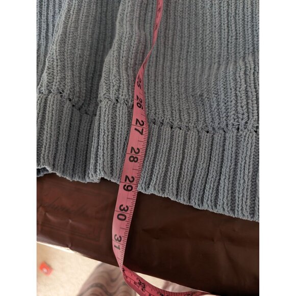 AERIE Women’s Cozy Up Oversized Knitted Chunky Ribbed BLUE Sweater XL - Picture 7 of 7